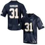 Notre Dame Fighting Irish Men's Grant Hammann #31 Navy Under Armour Authentic Stitched College NCAA Football Jersey CON7299RE
